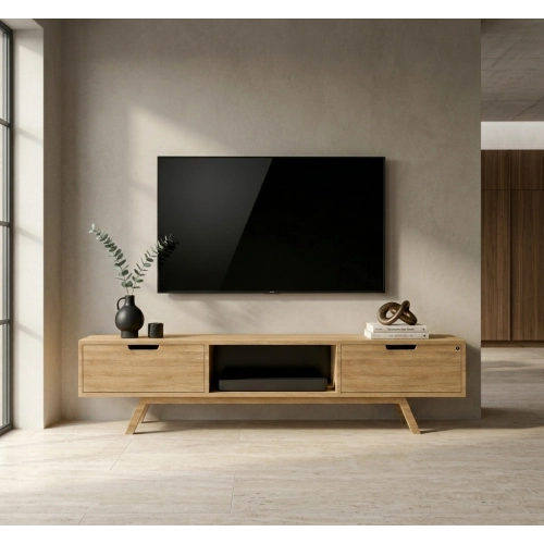 Szafka RTV-35 Drewno Lite Dąb Loft Lakier Rozmiary od 100 cm do 200 cm PREMIUM